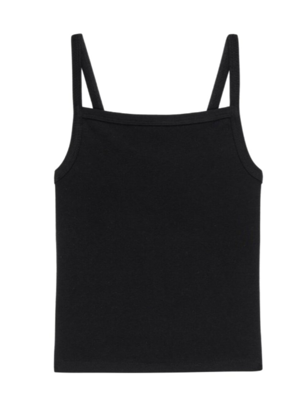 Donni The Baby Rib Square Neck Tank / Black / Size L - Picture 2 of 4